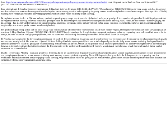 helpt/moesje/jurisprudentie/aanvang_schadeperiode_bij_vergoeding_wegens_onrechtmatig_overheidsbesluit screenshot