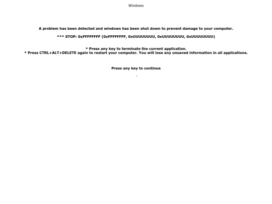 BSoD screenshot