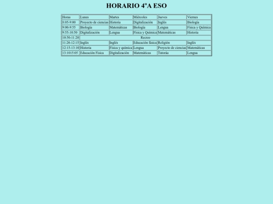 horario screenshot
