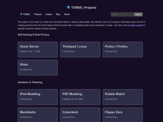 projects screenshot