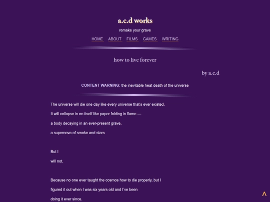 writing/forever screenshot