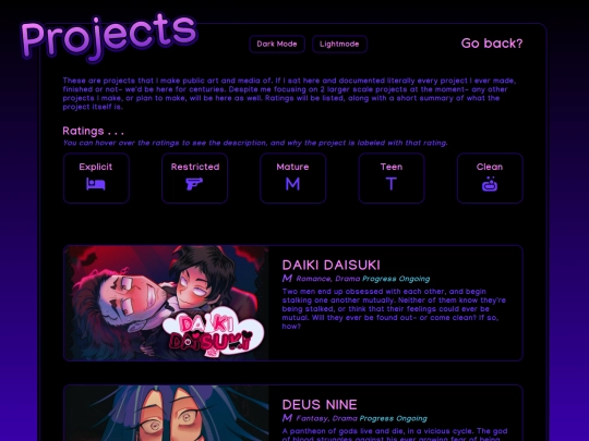 projects screenshot