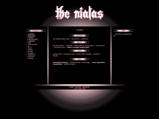 webmaster/interests screenshot