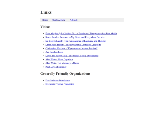 links screenshot