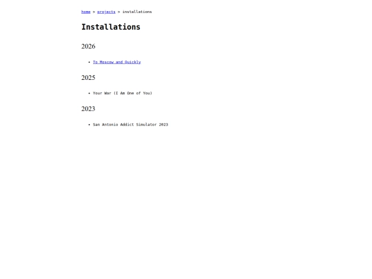 projects/installations screenshot