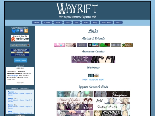 links screenshot