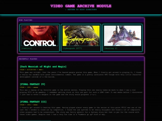games screenshot