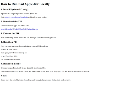 badapplefier/localinstall screenshot