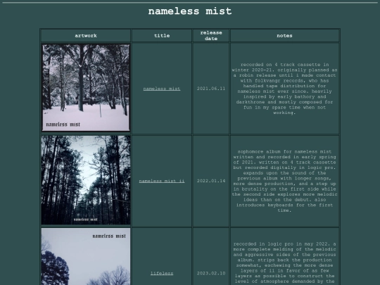 music/discography screenshot