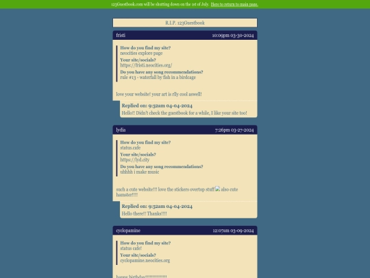 123guestbook screenshot