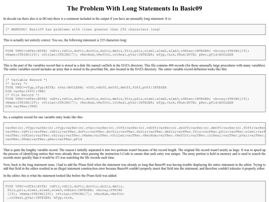 Basic09/issue screenshot