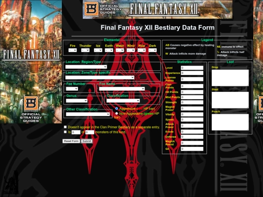 FFXII/GC/bestiary screenshot