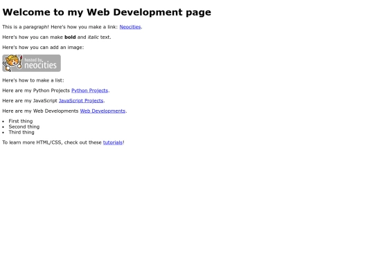 webDev screenshot