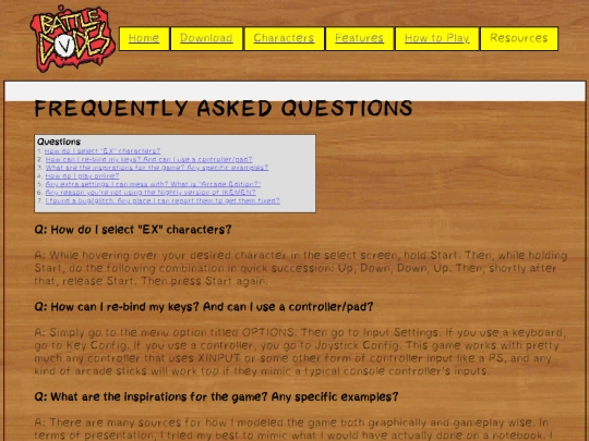 faq screenshot