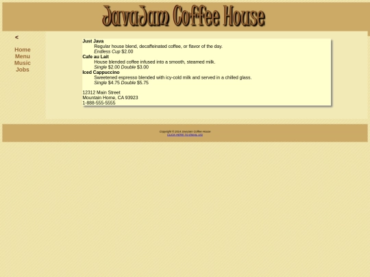 javajamch6/JavaJam_menu screenshot