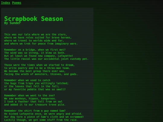 Poems/scrapbookSeason screenshot