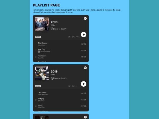 playlists screenshot