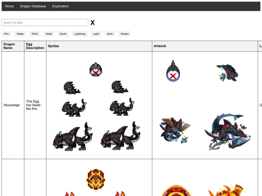 dragon_database screenshot