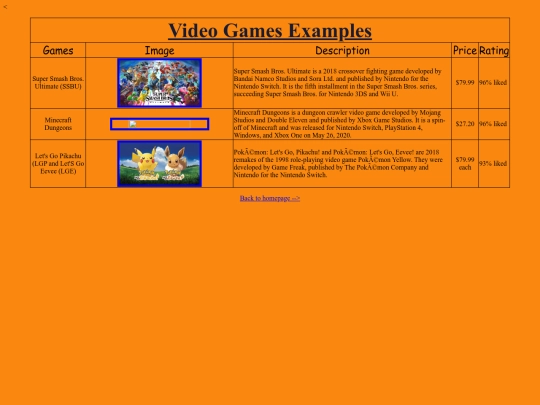 table screenshot