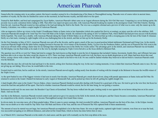 Horses/A/AmericanPharoah screenshot