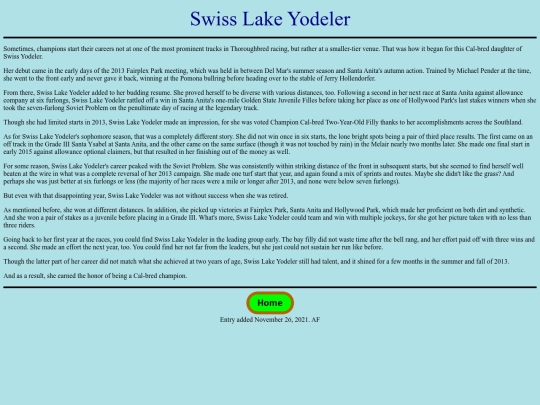 Horses/S/SwissLakeYodeler screenshot