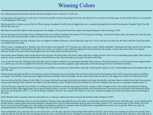 Horses/W/WinningColors screenshot