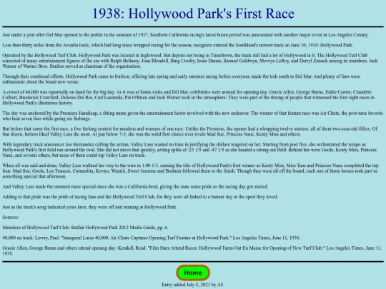 Races/1930s/1938HollywoodParkFirstRace screenshot