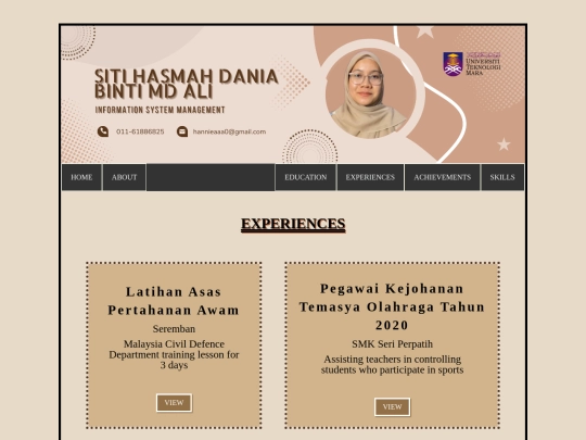 Experiences screenshot