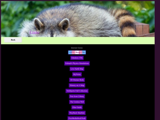 links screenshot
