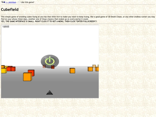cubefield screenshot