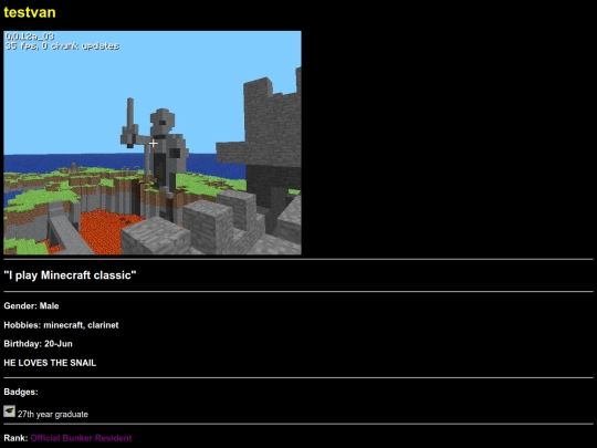 tributes/testvan screenshot