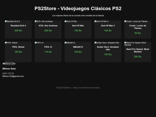 tiendaPS2 screenshot