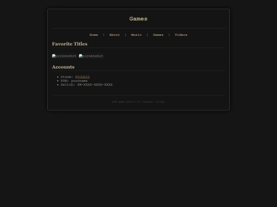 games screenshot