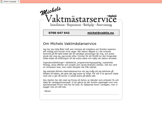 information screenshot