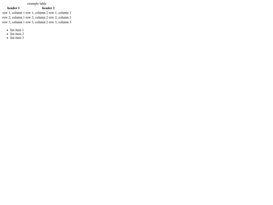 table screenshot
