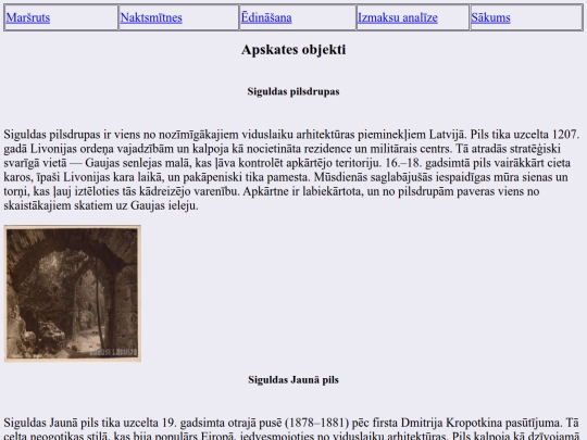 Apskates objekti screenshot