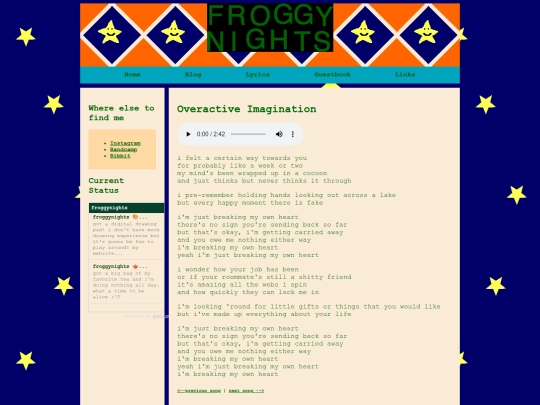 lyrics/overactive-imagination screenshot
