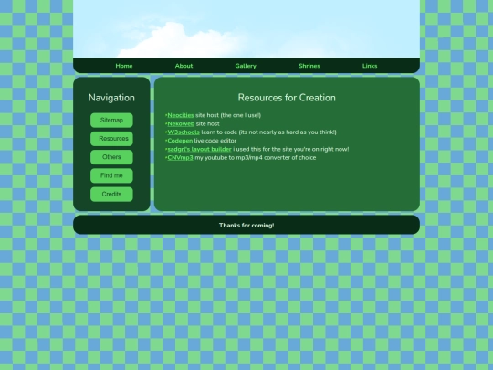 links/resources screenshot