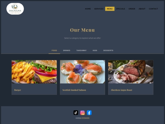 menu screenshot