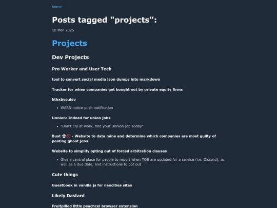 blog/tag-projects screenshot