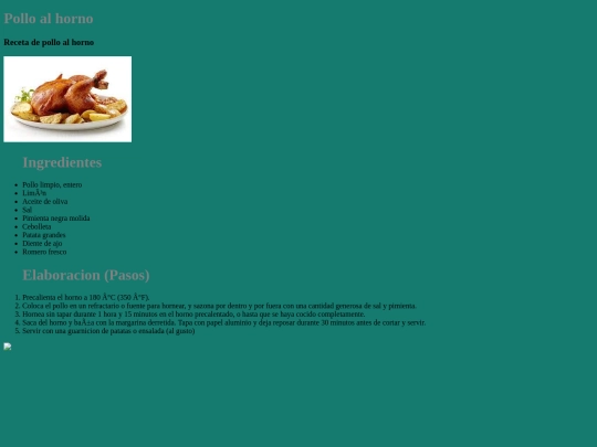 pollo al horno screenshot