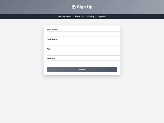 signup screenshot