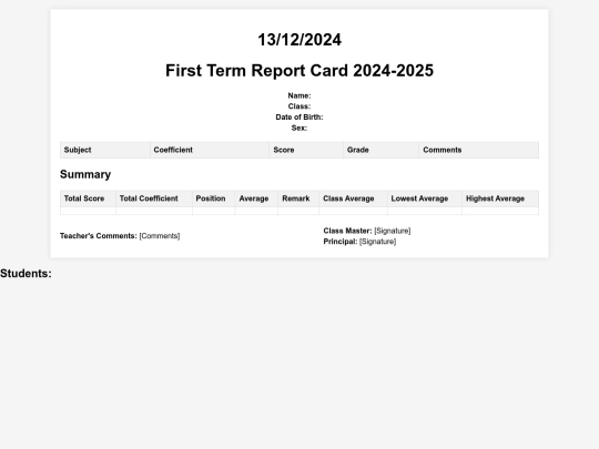 report screenshot