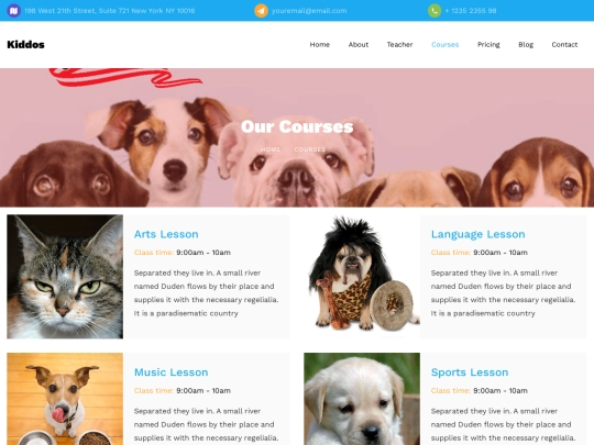 courses screenshot