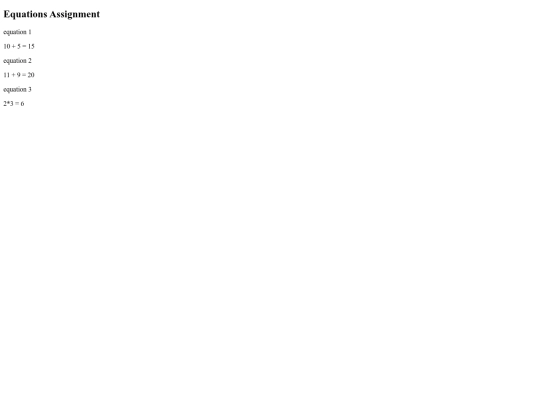 equationsassigment screenshot