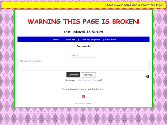 guestbook screenshot