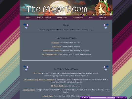 links screenshot