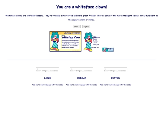 clownquiz/whiteface screenshot