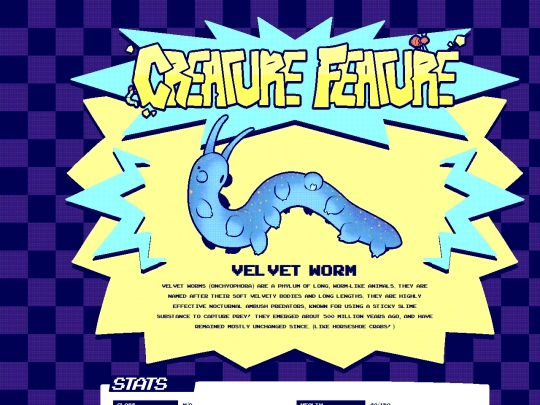 creaturefeature/velvetworm screenshot