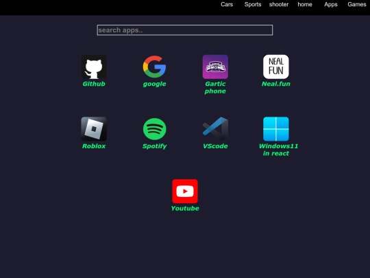 games/Apps screenshot